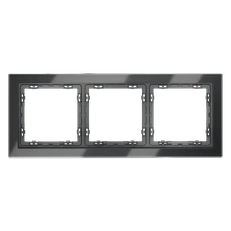 Изображение Рамка стеклянная VOLTUM S70 на 3 поста (графит, стекло)